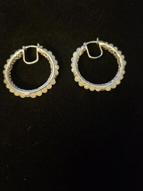 Rainbow Moonstone Bead Hoop Earrings